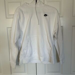 Nike white hoodie with embroidered black logo, sz M